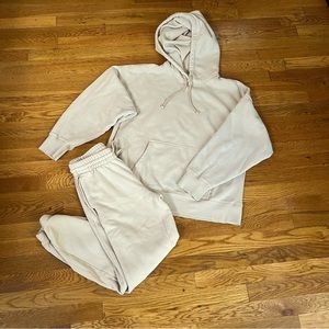 TNA Cream Hoodie and Joggers Set